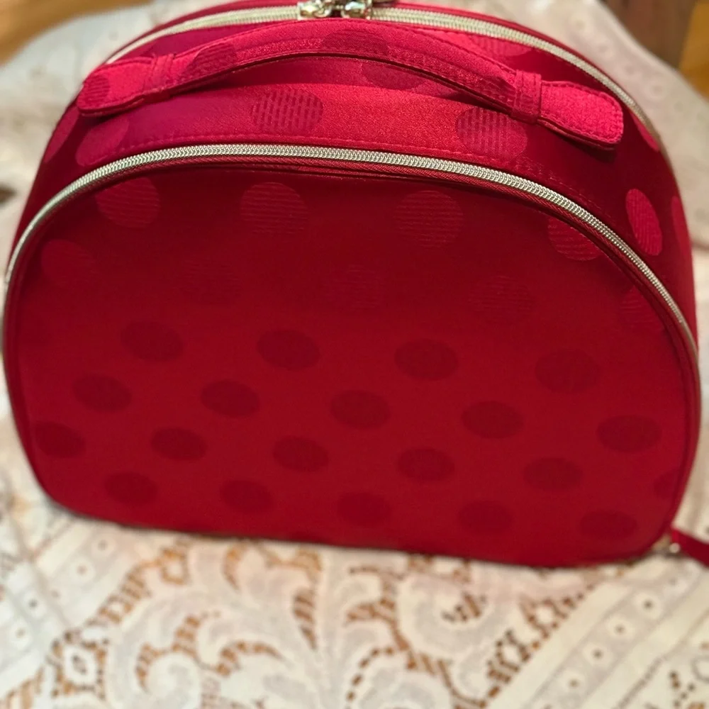 Estee Lauder Red Polka Dot Makeup Train Case - Picture 5 of 7